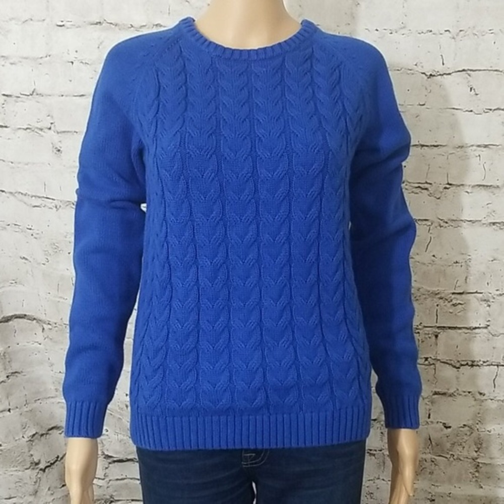 Lands End Drifter Cable Knit Sweater L